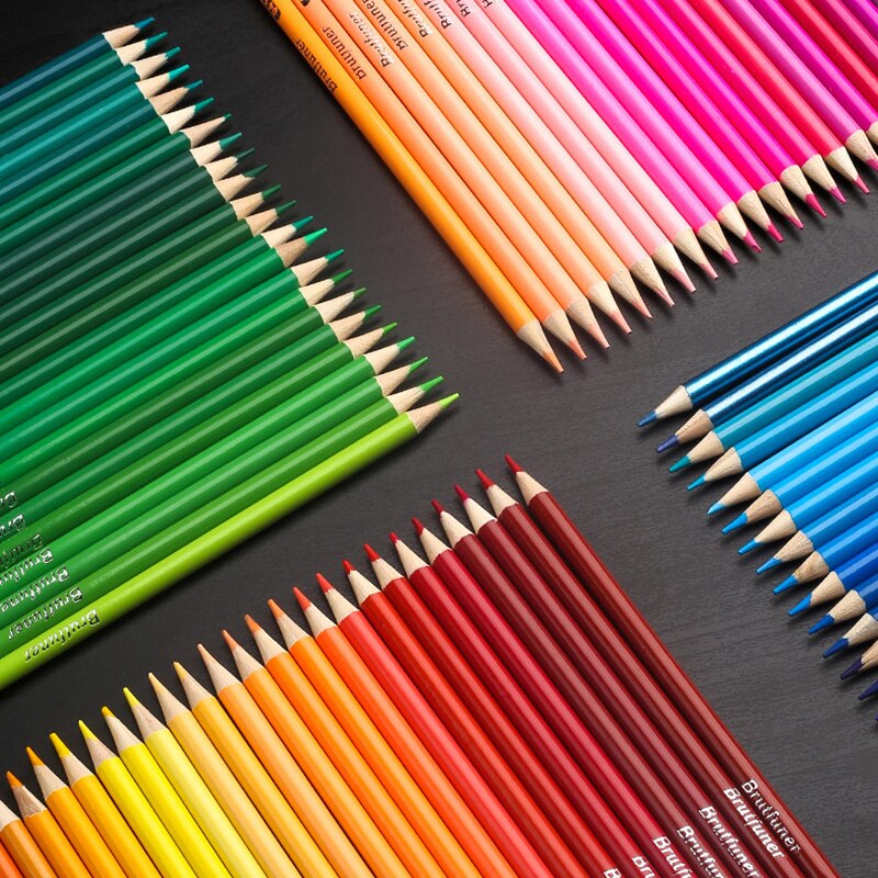Brutfuner 48/72/120/160/180 Color Oil Color Pencils Set Wood Soft Watercolor Pencil For Drawing Sketch Art Supplies