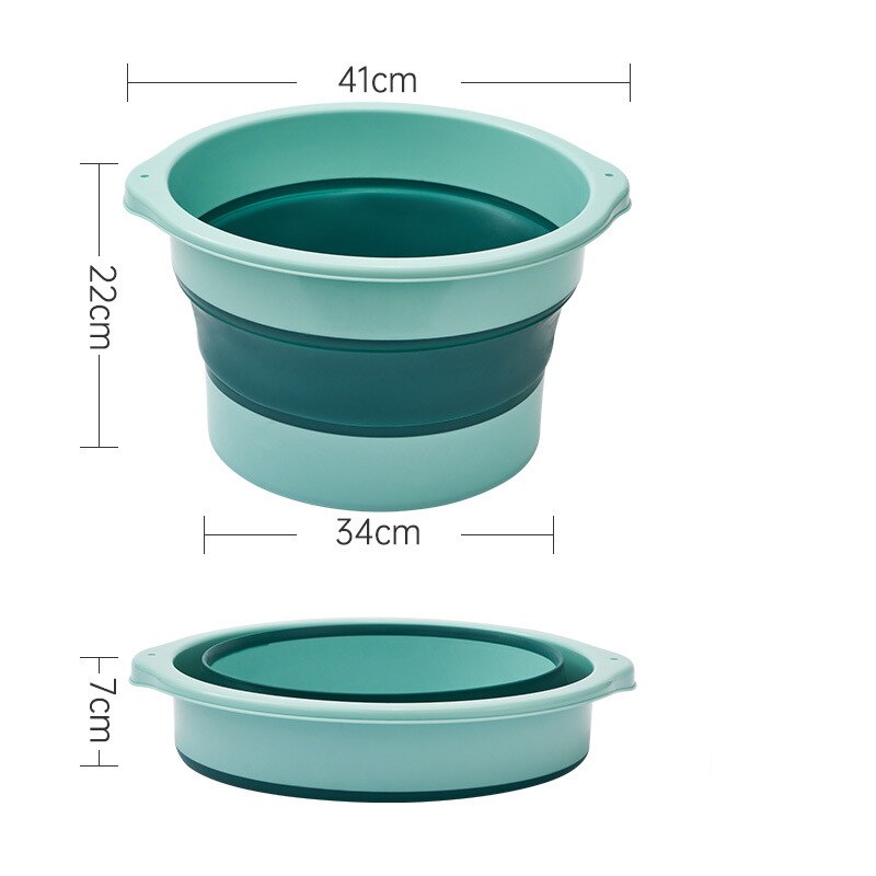 10L Vouwen Voetenbad Emmer Huishouden Hoge Kalf Vat Reizen Draagbare Voetbad Massage Opvouwbare Voet Bad Wastafel Grijs: green