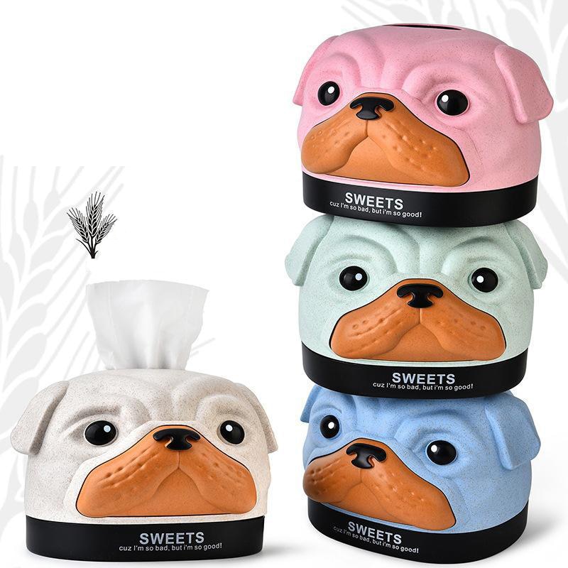 Lustige Hund Kopf Gewebe Kasten Papier Handtuch Gewebe fallen Karikatur Nette Haushalts Tisch Auto Dekor Serviette Taschentuch Container Liefert