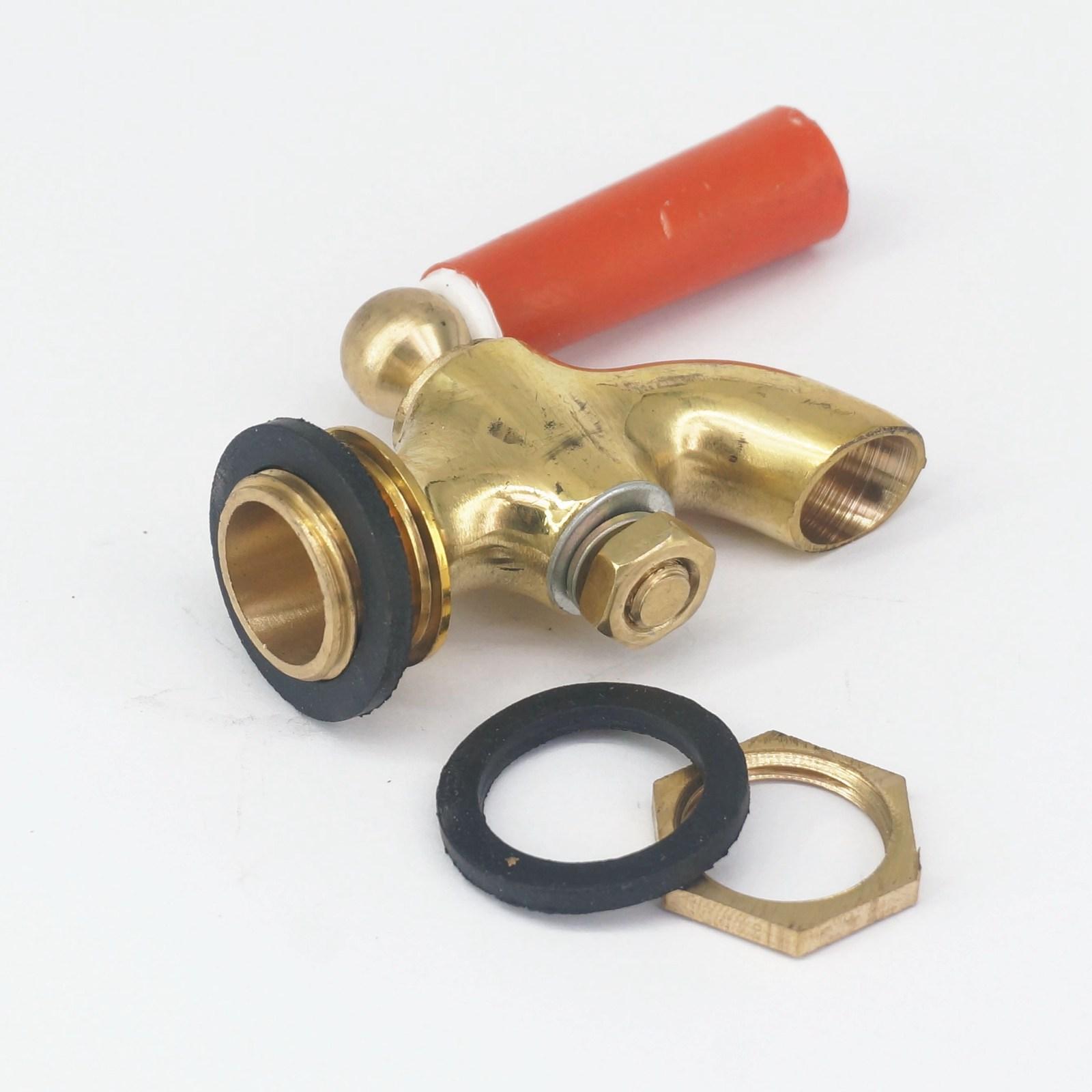 Bronze Antique brass red handle faucet water tap Petcock 3/8" BSP Male Thread Connection for Insulation barrel