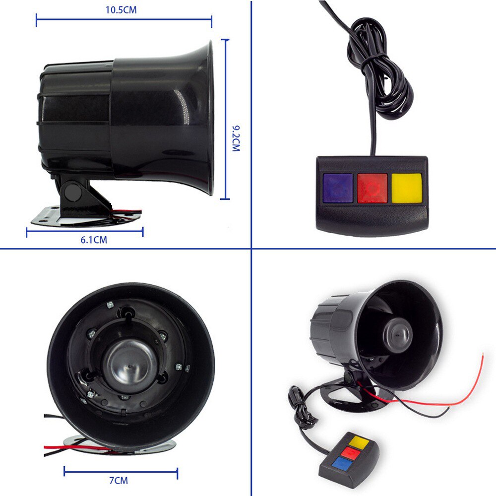 110db 12V Car Horn 3 Tone Loud Horn Speaker Motorcycle Super Loud Megaphone