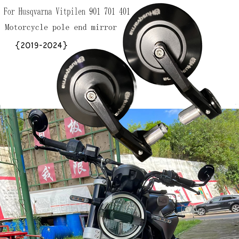 Espelho Lateral Retrovisor para Motociclos, Guiador, Retrovisor, CNC, Alumínio, Husqvarna, Svartpilen, Vitpilen, 401, 250, Moto Acessórios