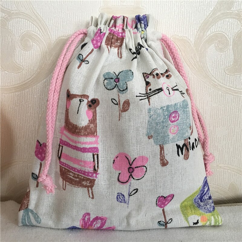 Yile Katoen Linnen Trekkoord Multifunctionele Organisator Bag Tekening Dier Beer Chick 8212d: XXL  50x50cm