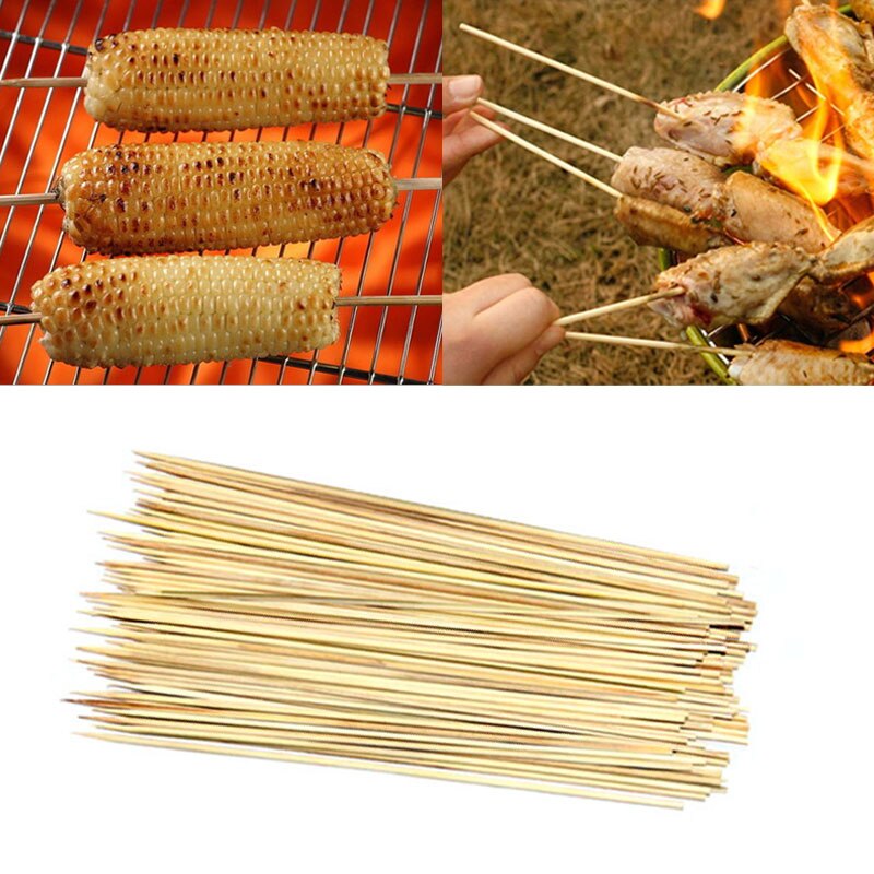85 Pcs Bamboe Spiesjes Draagbare Niet-giftige Barbecue Sticks Bbq Benodigdheden 15/20/25/30 Cm wegwerp Wood Sticks Barbecue Gereedschap