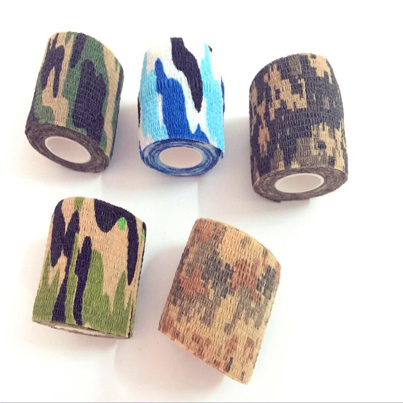 5Cm * 4.5M Woodland Camouflage Zelfklevende Bandage Niet-geweven Stof Elastische Tape