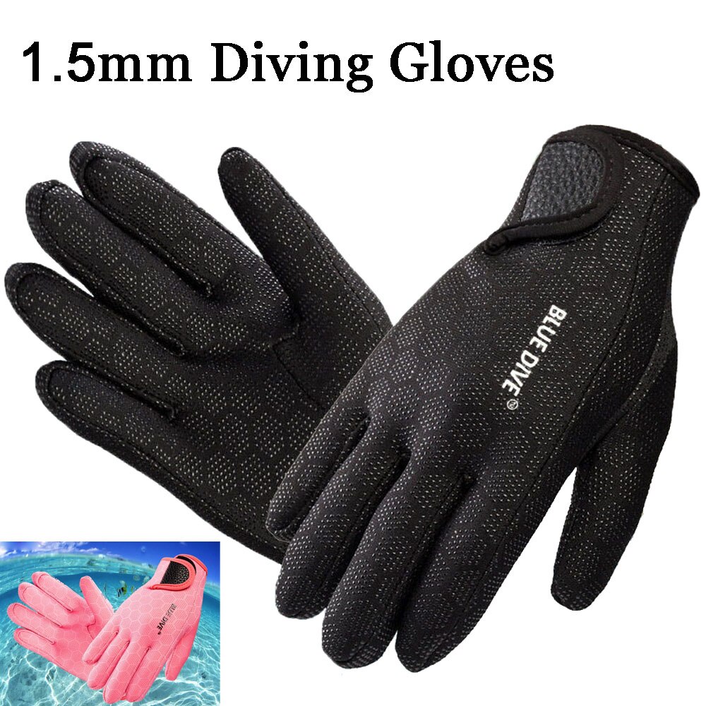 1 Paar Duiken Handschoenen Professionele 1.5Mm Neopreen Warm Handschoenen Duikuitrusting Handschoenen Voor Zwemmen Dive Zwart Roze