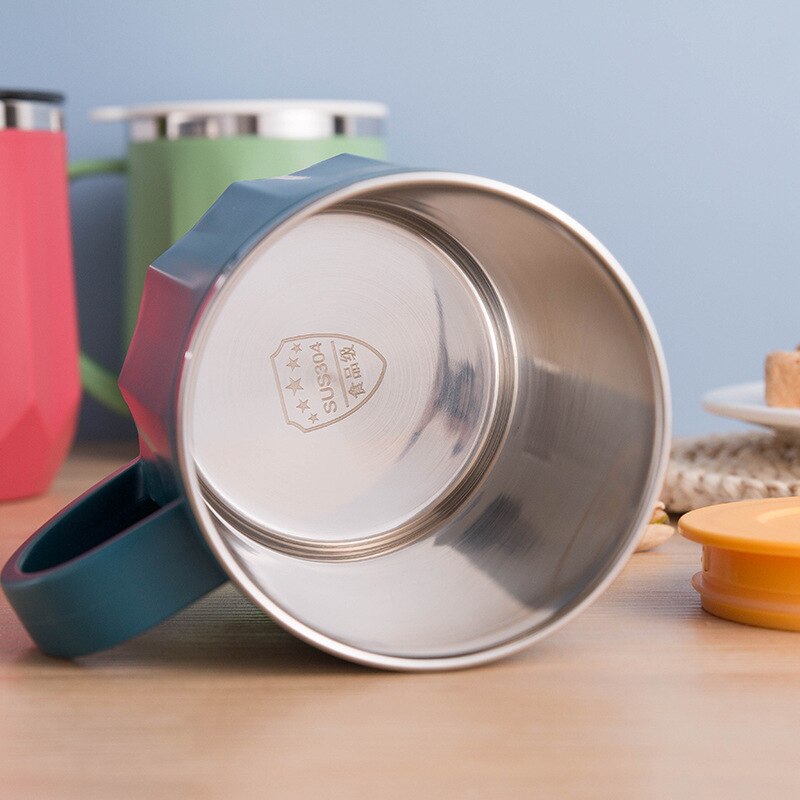 400ml Stainless Steel Thermal Mug Office Coffee Tea Mug With Lid Double Layer Seal 304 Stainless Steel Water Cup