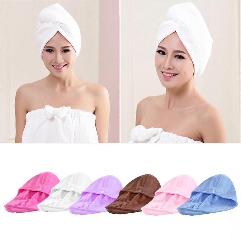 Microfiber Dry Hair Cap Super Absorbent Quick-dry Hair Hat Hat Bathroom Towel Bath Women Cap Accessories M9M8