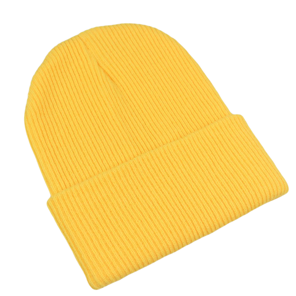 Blank Solid Winter Knit Beanie Hat for Women Men Stretch Soft Stylish Black Orange Yellow Beige Dark Green: Yellow