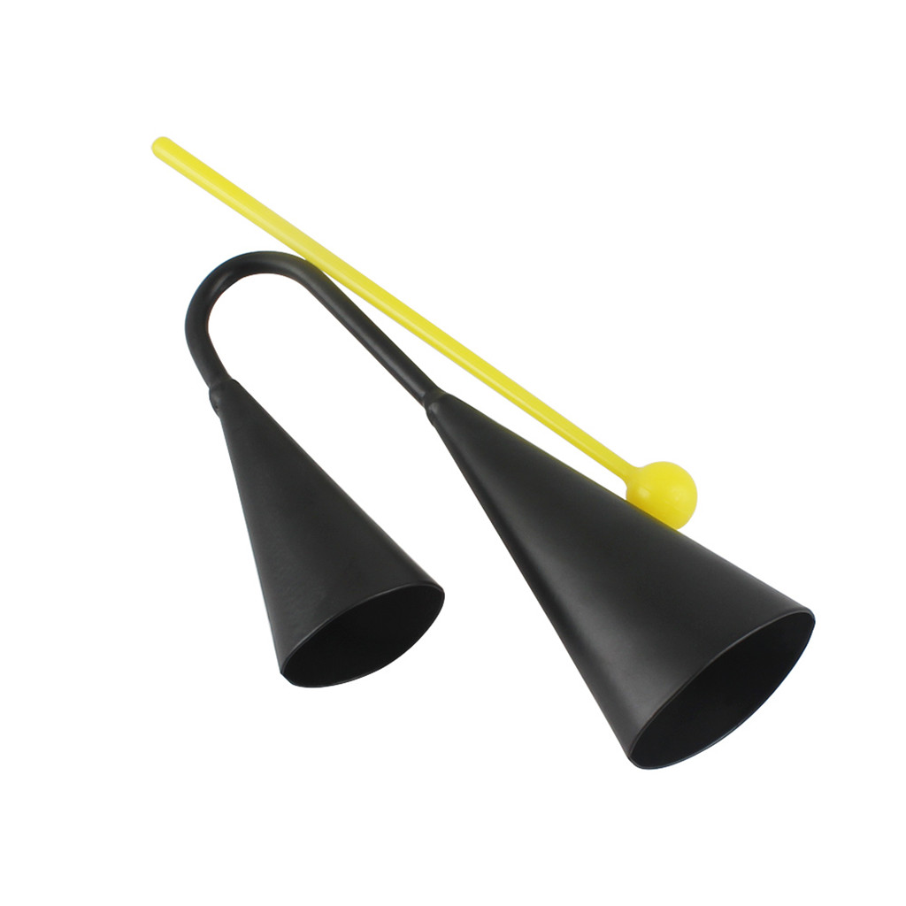 Black Iron Double Cowbell Percussion for Musical Learning Instruments