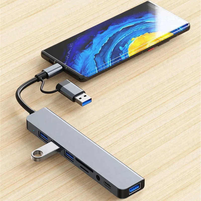 USB C HUB Type C Splitter Thunderbolt 3-dockingstation Laptopadapter met voor Macbook Air M1 iPad Pro
