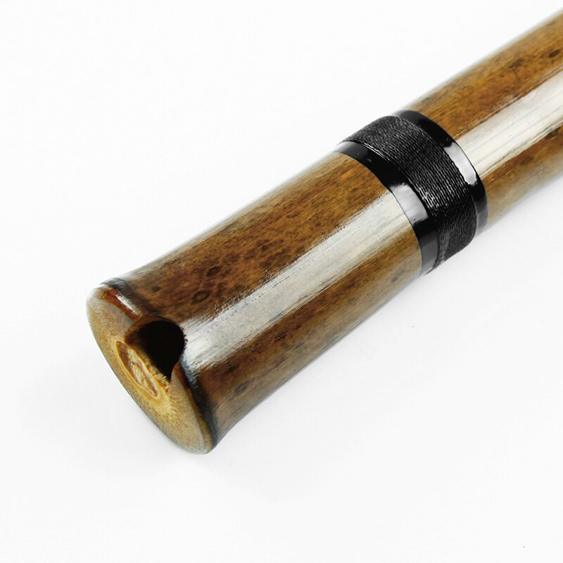 Original Brown Vertical Bamboo Flute with Black Line Musical Instruments Traditional Chinese Woodwind Instrument Xiao