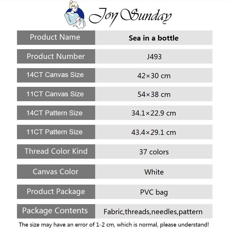 Needlework Cross Stitch Schemes Counted Printed On Canvas 14CT 11CT Home Decoration Sea in a Bottle DIY Handmade Crafts
