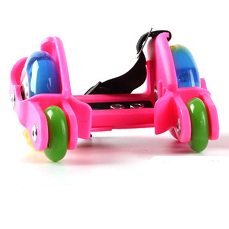 Voksne børn led blinkende rulleskøjte sko med hjul sports hæl skøjter ruller sko inline skating: 4 hjul lyserød