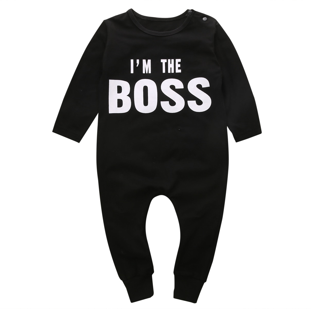 Leuke Pasgeboren Lange Mouwen Baby Boy Girl Romper Jumpsuit Kleding Outfits Im de boss black