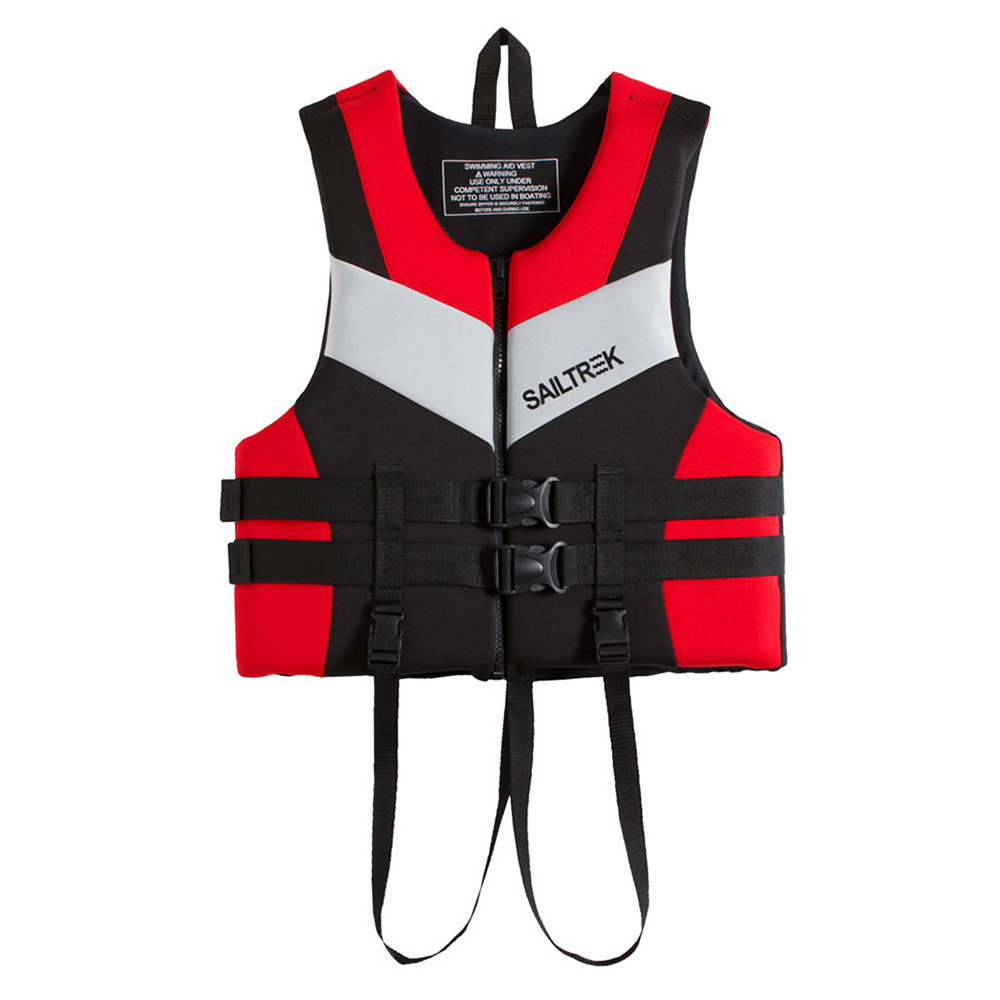 Neoprene Fishing Life Jacket Watersports Kayaking Boating Drifting Safety Life Vest Blue life jackets for adult: Red / M