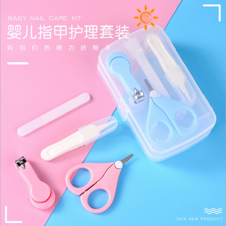 Vier Stuk Baby Nagelknipper Pincet Veilig En Multi-Gekleurde Nagelvijl Combinatie Set