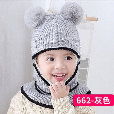 Baby Toddler Winter Warm Monkey Beanie Hat Earflap Knitted Cap Girl Boy Kids Children's ear knit cap: C