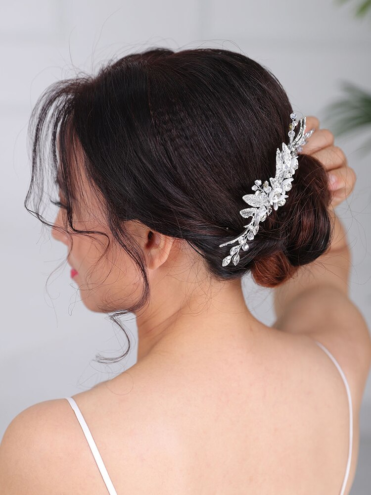 Coiffes de mariage faites à la main, peigne à cheveux argent, coiffures de mariée, bijoux fascinants pour femmes, nouveauté