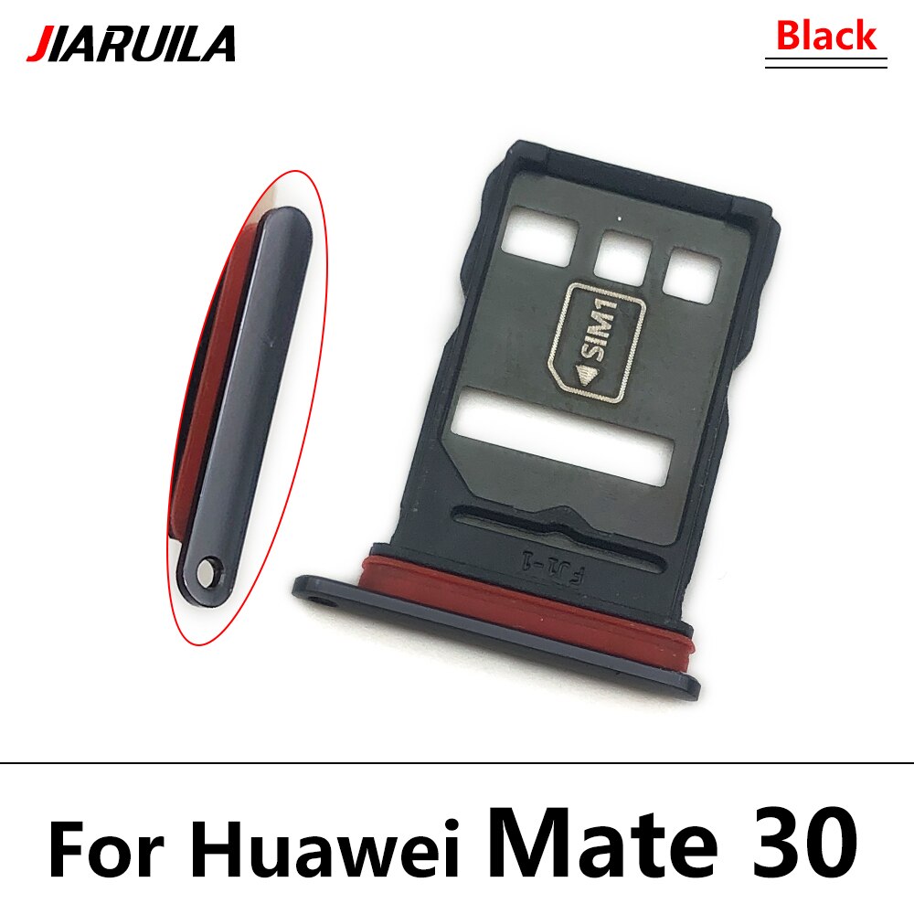 Voor Huawei P Smart Sim Card Slot Sd-kaart Lade Houder Adapter Voor Huawei Y7 Y6 Pro Sd kaart Lade Houder Atacado: Mate 30 Black