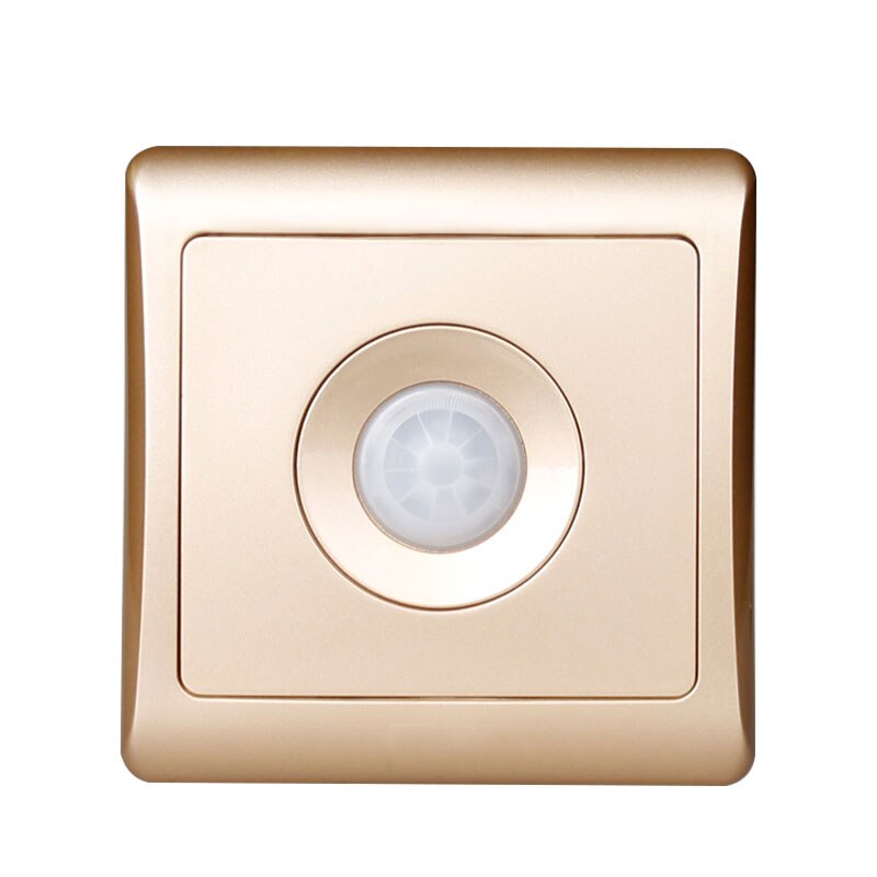 Bcsongben Arrivals 220v 86 wall smart home led Infrared control energy-saving delay Lights Lamps motion sensor light switch: Champagne gold