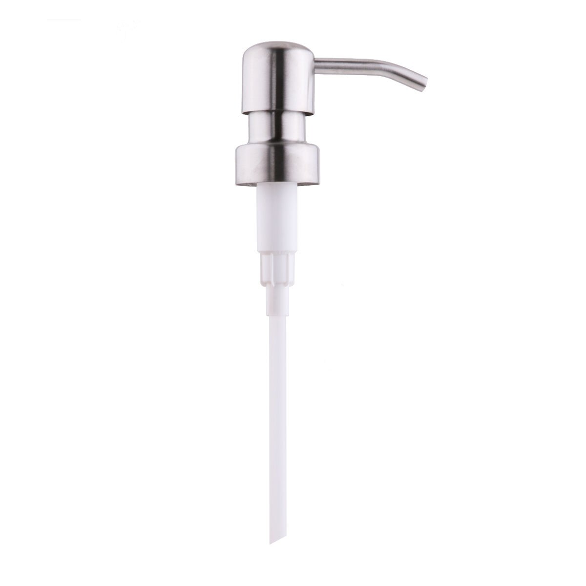 Trykk såpedispenser pumpedeksel baderom flytende såpe lotion dispenser lekkasjesikker metallhode erstatning sjampo pumpe deksel: Sølv