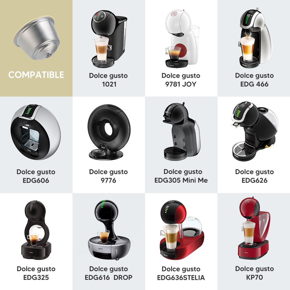 Capsule di caffè ricaricabili riutilizzabili per Dolce Gusto Maker Nespresso Caffè espresso e cialde filtro per il latte Accessori per caffè