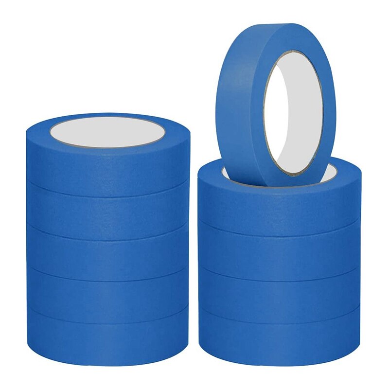 10 Pack Diy Masking Papier Blauw Schilders Afplakband Indoor Schilderen Decorating 24Mm X 20M Schilders Tape Masking