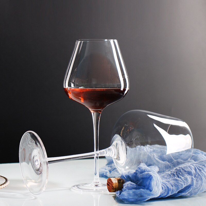 Verre à vin rouge en cristal sans plomb, haute transparence, style bordeaux,