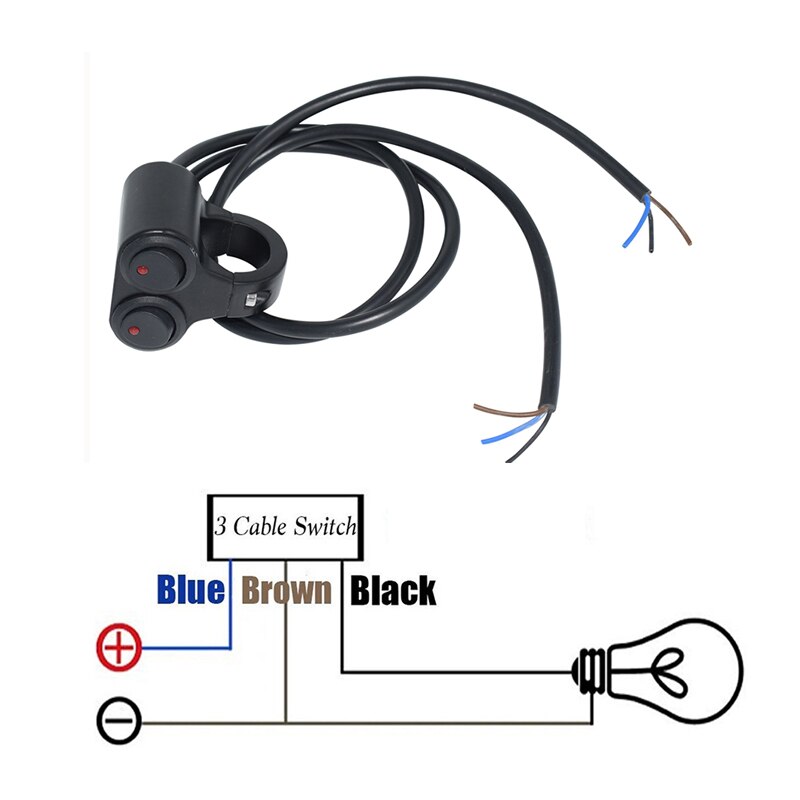 Aluminum Alloy 22mm 24mm Motorcycle Switches Handlebar Mount Switch Headlight Hazard Brake Fog Light ON OFF With Indicator Light