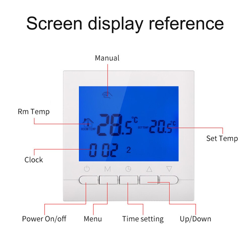 Draadloze temperatuur digitale thermostaatregelaar elektronische wifi app-bediening programmeerbare praktische kamerverwarming lcd-scherm