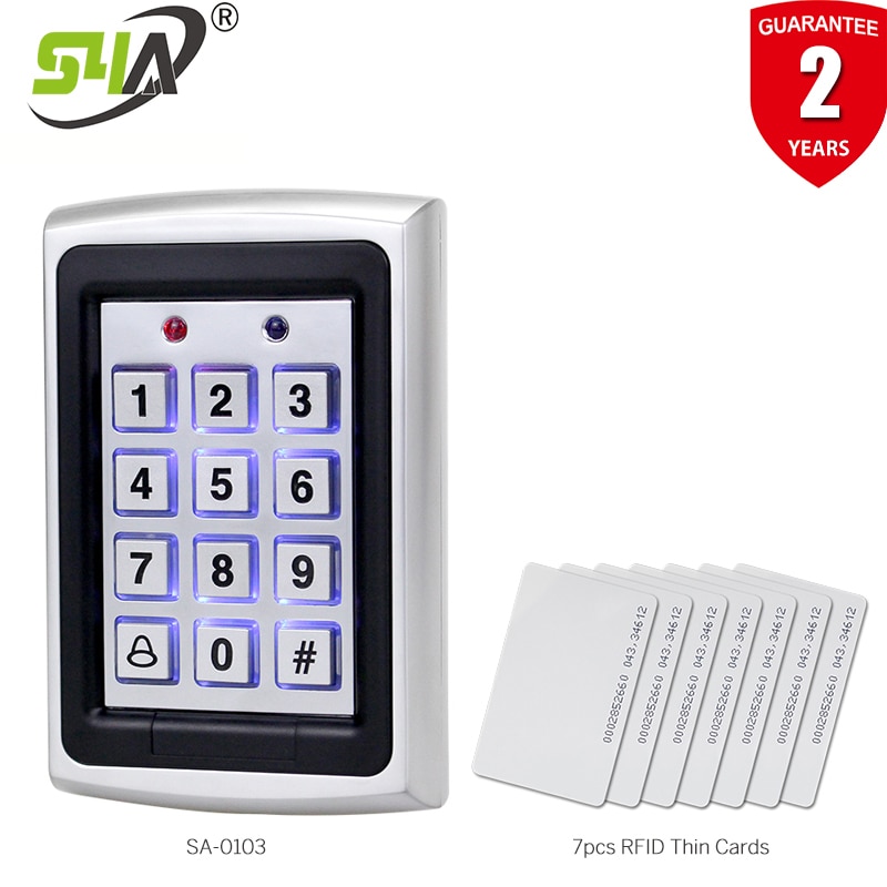S4A RFID Metal Access Control Keypad Outdoor Door Opener Electronic Lock System with Keychains and Waterproof Rainproof Cover