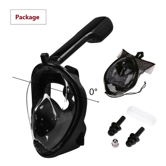 Full Face Diving Mask Anti-Fog Snorkeling Mask Underwater Scuba Swimming Mask Glasses Snorkel Dive Equipment for Adult Kid #2: flat-blue / L/XL