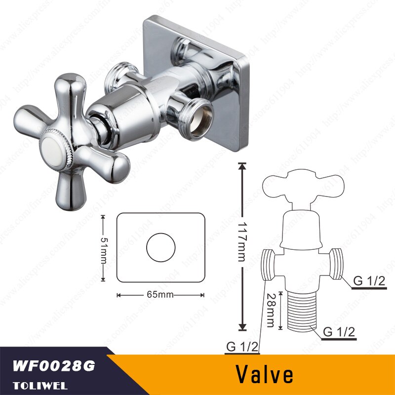 Chrome Finish Three Way One inlet two outlet 3 way Triangle Valve Brass Angle Stop Valve WF0035: A