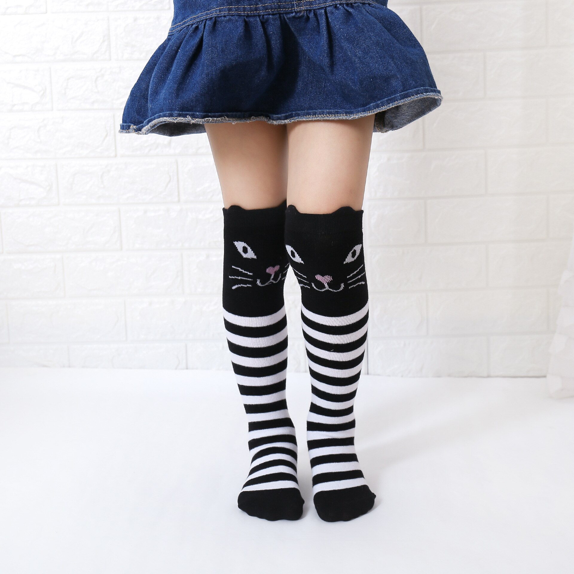 Baby ting tilbehør spædbørn børn baby piger drenge strømpe tegneserie dyr lang leggingsvarmer 3d ører strømpehus til 3-12t