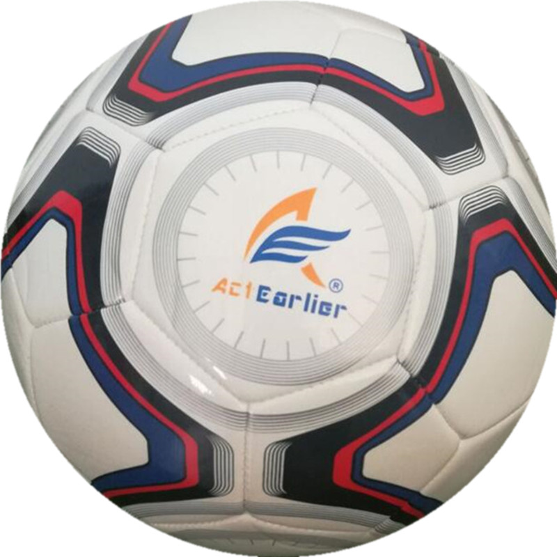 Actearlier Brand pu Leather Football Printing Men Outdoor Traning Match Soccer Ball voetbal: style 2 blue