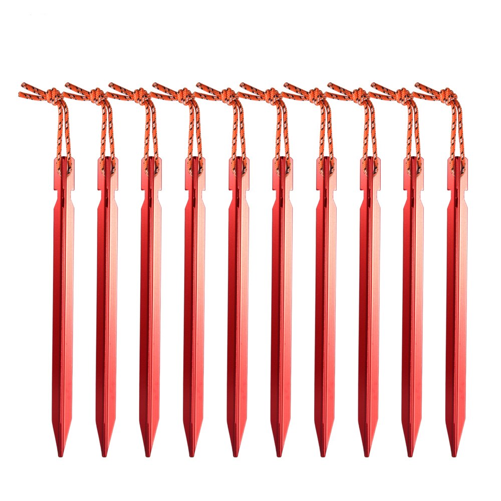 10 Pz/lotto 18 centimetri In Lega di Alluminio Cortile Baldacchino Tenda Picchetti Da Giardino Chiodo A Terra Resistente Con Cavo Riflettente Amaca Da Campeggio