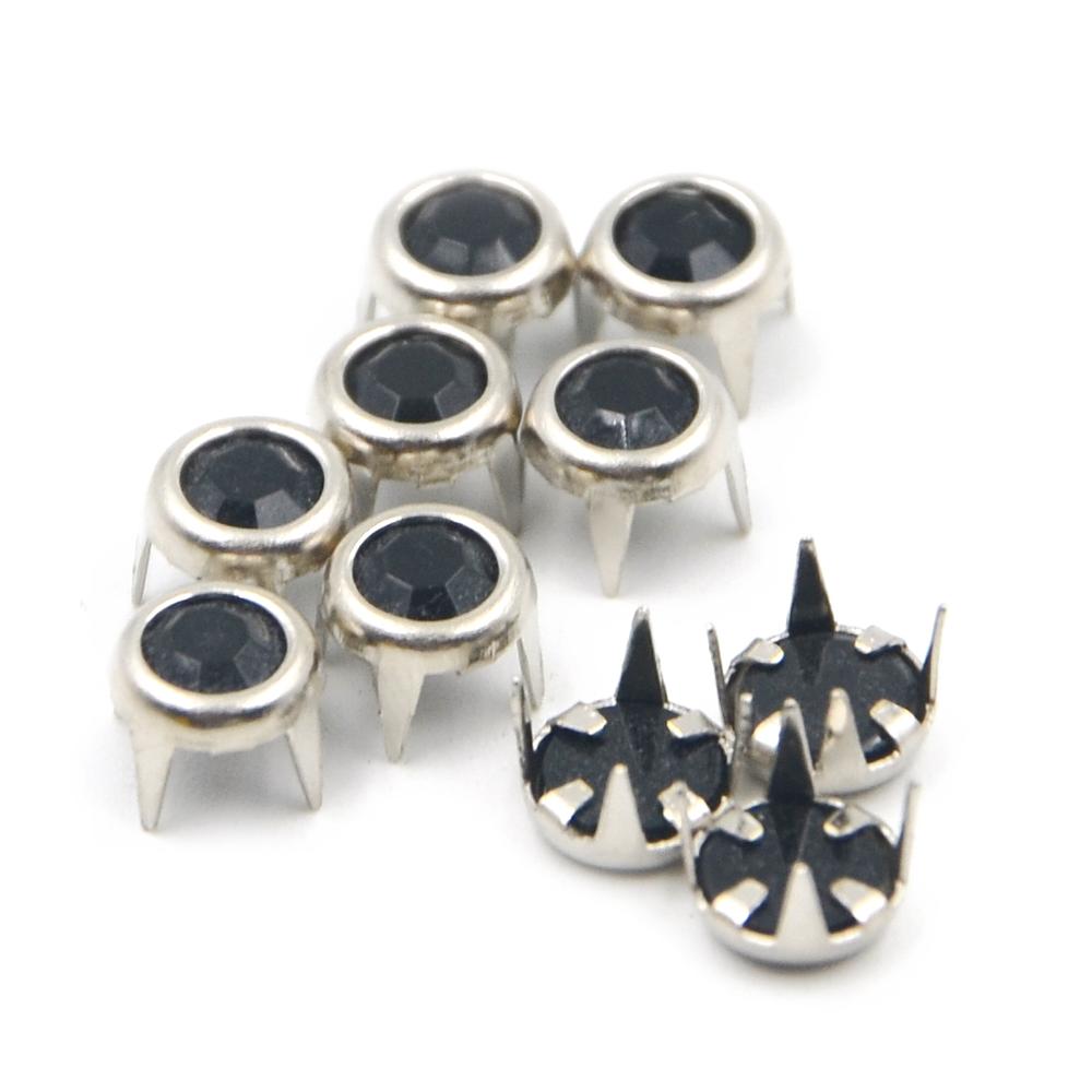 100Pcs 6Mm Crystal Ronde Studs Nailheads Klinknagel Spots Spike Mode Diy Leather Craft Voor Schoenen Kleding Tas Onderdelen decoraties