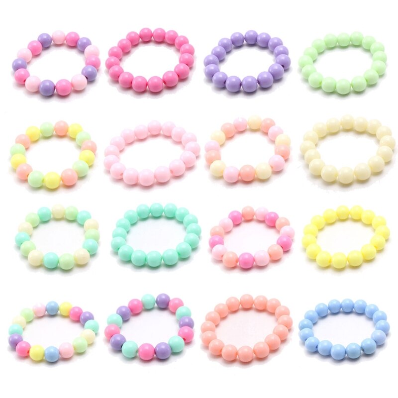 Prinses Armbanden 10 Stuks Voor Kinderen Meisjes Pearl Bead Armbanden Tiener Sieraden Set Partij Gunst Kostuum Prinses Pretend Play