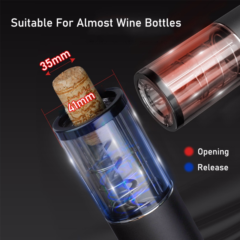 Temperature Humidity Display Rechargeable Electric Wine Bottle Opener Automatic Red Wine Corkscrew With Foil Cutter Box
