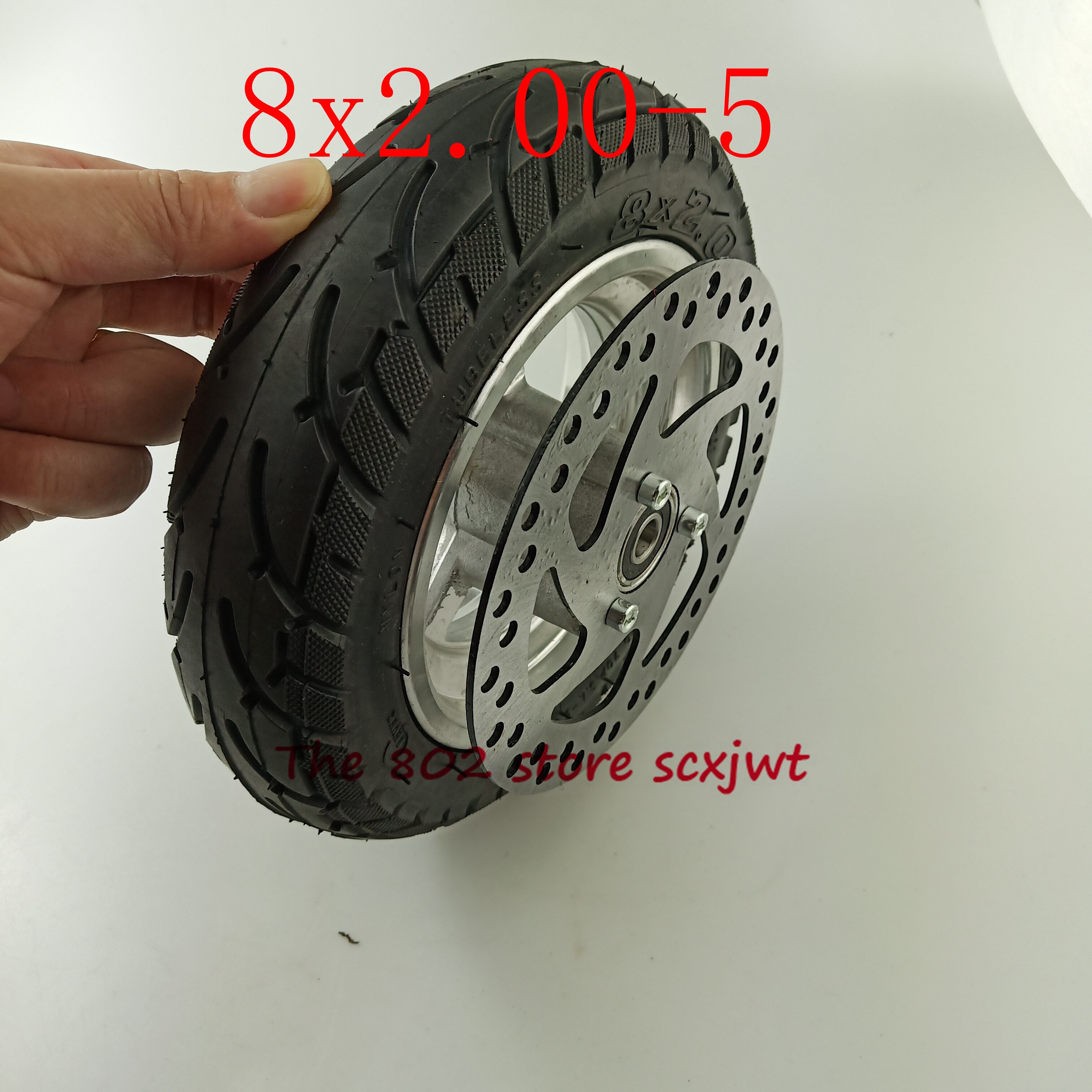 8 x 2.00-5 tubeless dekk hjul dekk + plate bruk for pocket bike mini sykkel elektrisk scooter