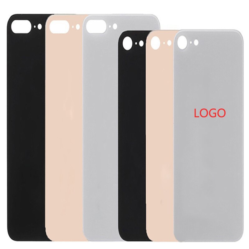 For iphone 8G 8Plus brand original large hole battery door glass back cover shell+adhesive sticker