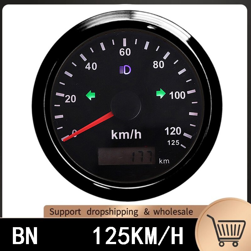85mm GPS Speedometer With GPS Antenna for Car speed sensor motorcycle Boat Odometer 200km/h 125km/h Waterproof Gauge: BN 125KMH