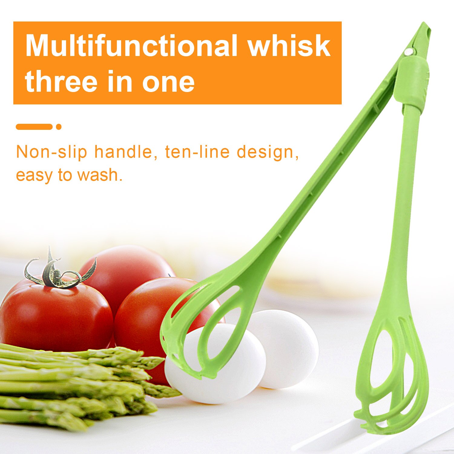 Egg Whisk Kitchen Mixer 2-in-1 Egg Beater Plastic Small Balloon Blender for Blending Stirring Beating