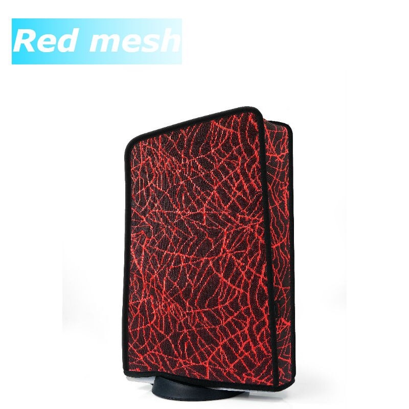 Dustproof Cover For PS5 Console Protective Washable Anti-scratch Dust Cover for Sony PS5 accessories.: Red mesh