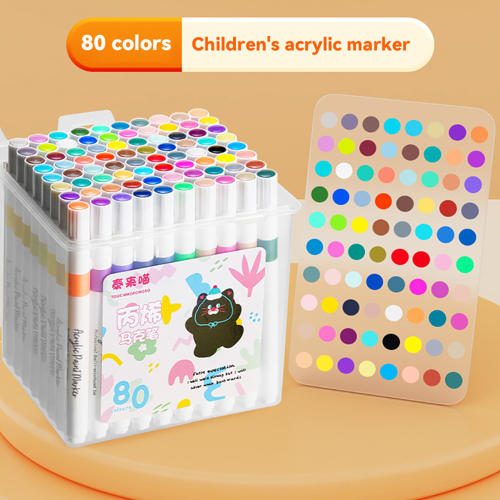 24/36/48/60/80 Farben Acryl Marker Waschbar Kunst Farbe Graffiti Farbe Stift für Kinder Keramik Glas Holz Leinwand Karte Diy Liefert: Himmel Blau