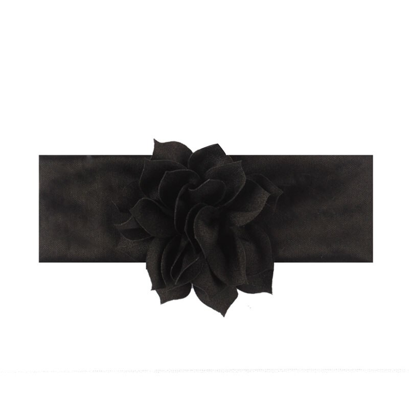 Schattige Baby Meisje Hoofdbanden Leuke Bloem Haarband Baby Tulband Elastische Baby Haaraccessoires Haarband: style 1 black