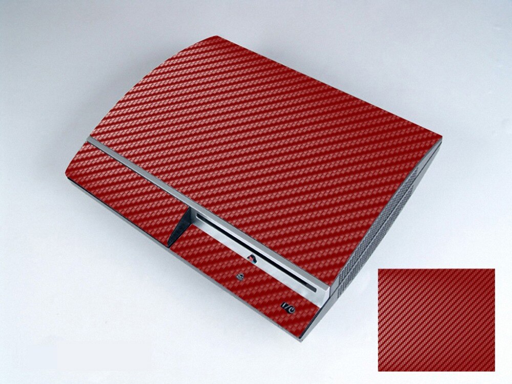 Rode Carbon Vinyl Skin Sticker Protector voor Sony PS3 Originele vet voor PlayStation 3 skins Stickers