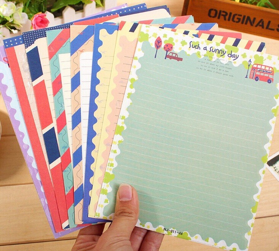 Navy Style 2pc Envelope 4pc Writing Letter Paper Pad Set Korea Mail Retro Office School Stationery Students Lovers Mail