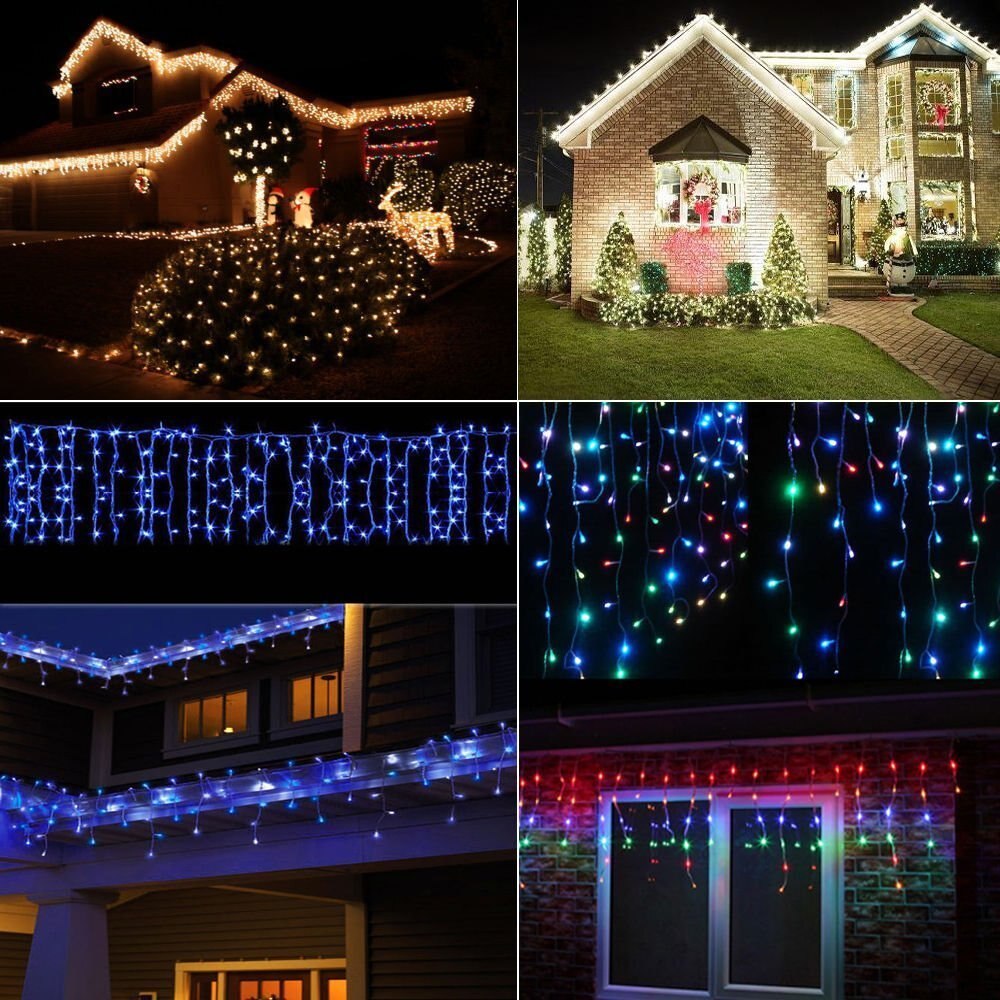 Juleguirlande led gardin istap lys 220v 4m 100 led indendørs led fest havescene udendørs dekorativt lys